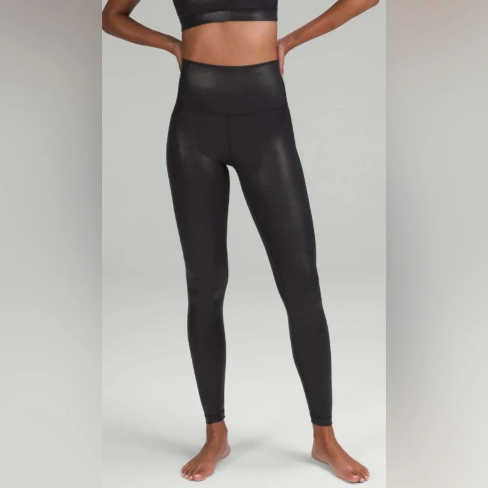 NWOT Lululemon Align High-Rise Pant 28" *Shine Radiate Foil Print Black - Picture 1 of 6